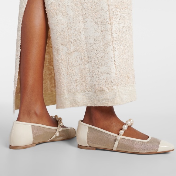 New JIMMY CHOO Ade embellished mesh Mary Jane ballet flats 38.5 $850 - Picture 6 of 14